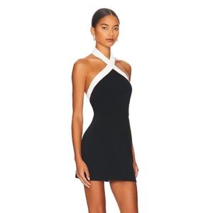 Superdown REVOLVE Brielle Cross Front Dress in Black and White